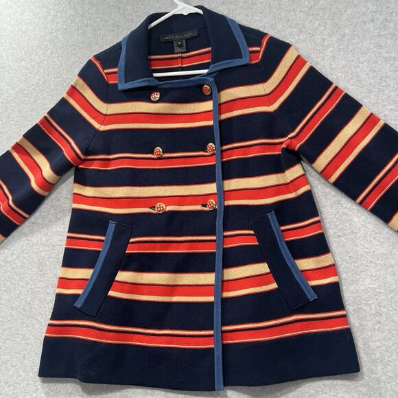Marc Jacobs M Kate Double Breasted Knit Blazer Striped Cardigan Sweater Jacket - Picture 1 of 13